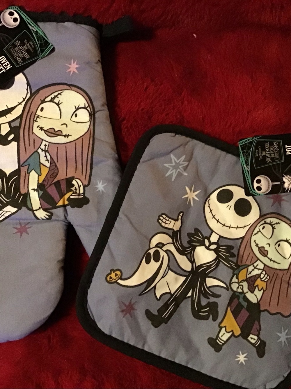 The Nightmare Before Christmas Kids Oven Mitt & Pot Holder Set - Gray